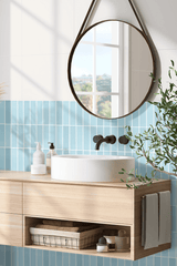 Vertical Tiles (Azul claro) - 10 Baldosas Adhesivas 3D