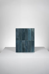 Dalles verticales (bleu foncé) - 10 Dalles adhésives 3D