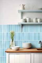 Vertical Tiles (Azul claro) - 10 Baldosas Adhesivas 3D