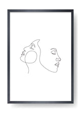 Póster Two Faces Abstract Line Art
