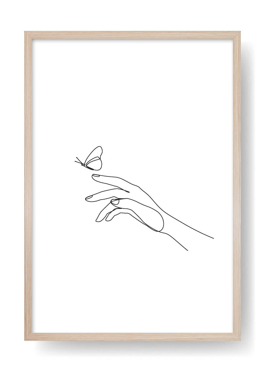 Póster Butterfly Abstract Line Art