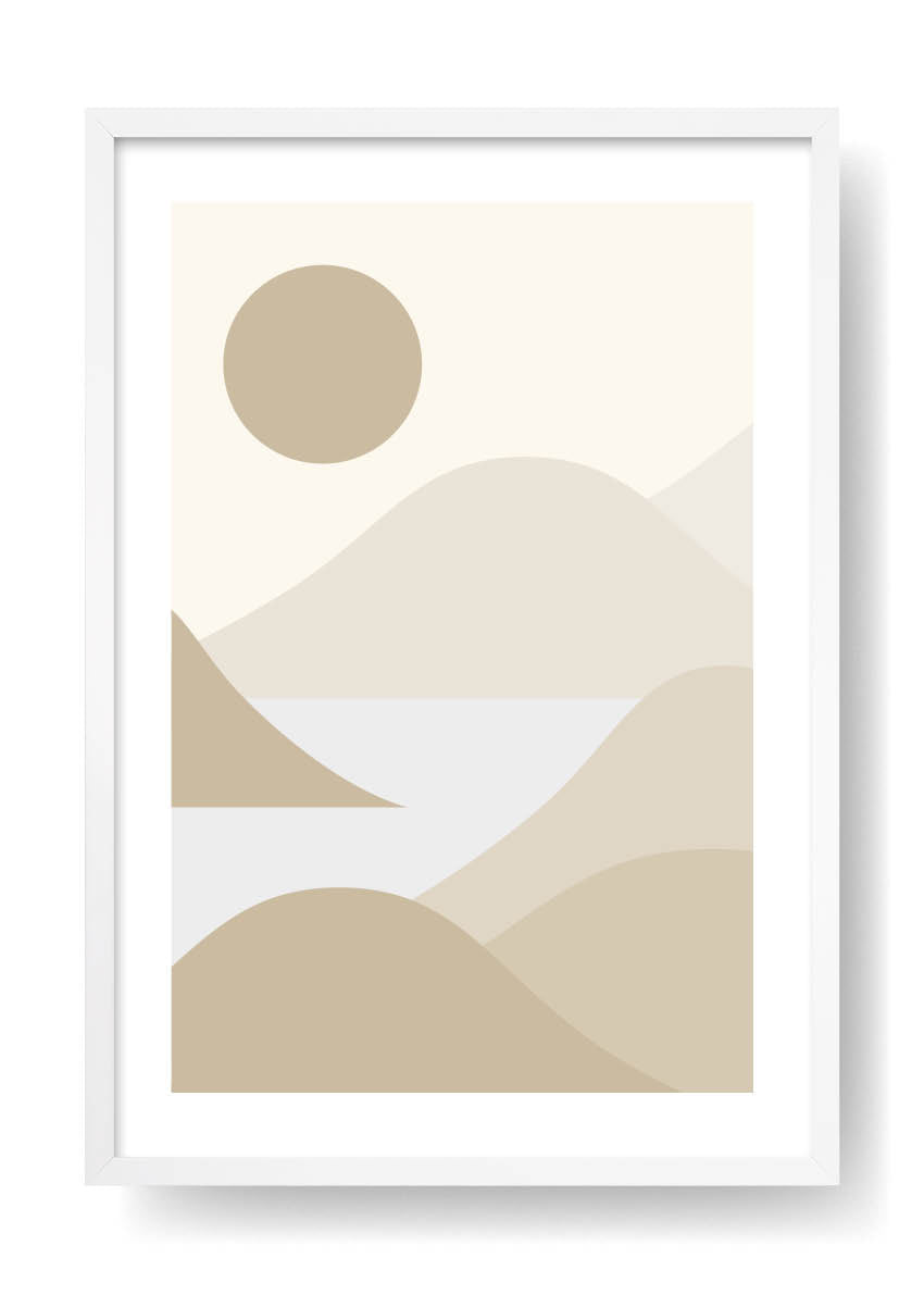 Póster Minimal Brown Sea Mountains Art