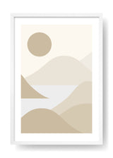 Minimal Braun Meer Berge Kunst Poster