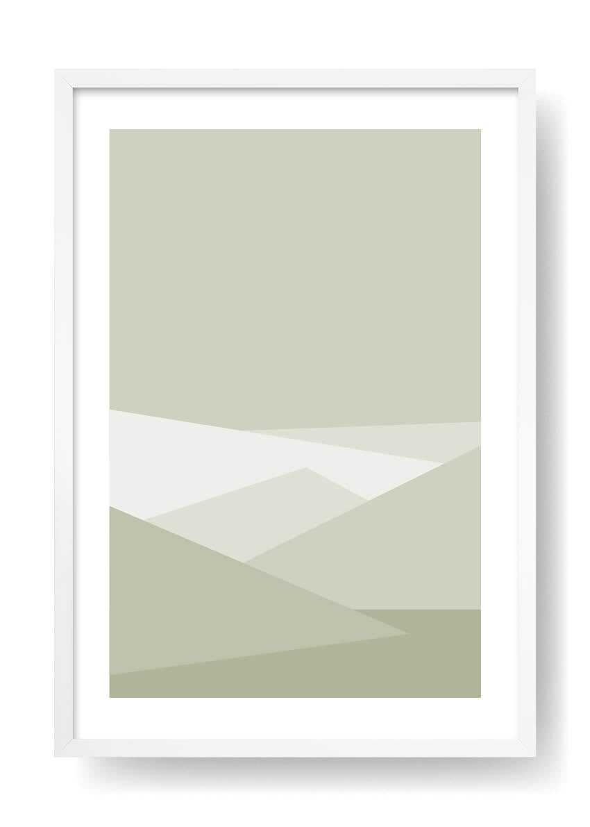 Minimal Green Mountains Art
