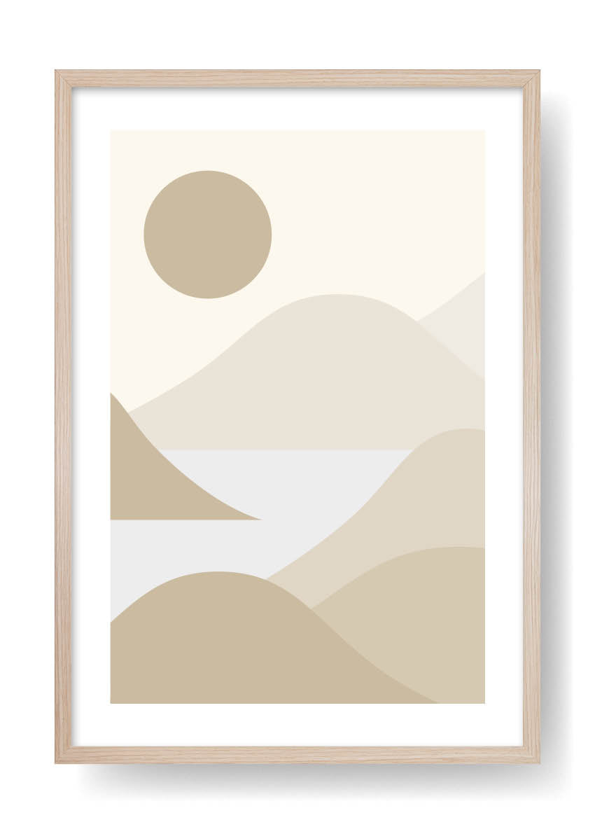 Póster Minimal Brown Sea Mountains Art