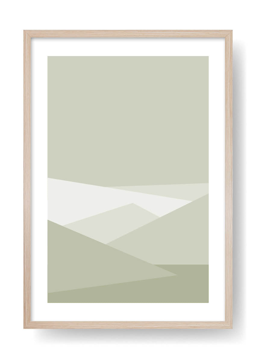 Minimal Green Mountains Art