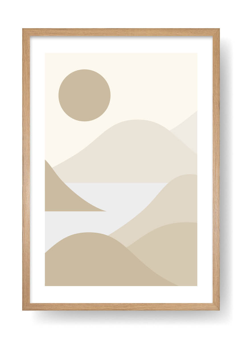 Póster Minimal Brown Sea Mountains Art