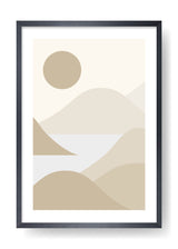 Minimal Braun Meer Berge Kunst Poster