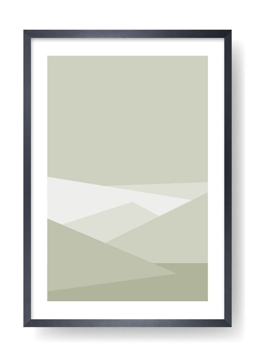 Minimal Green Mountains Art