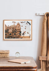 Tauben vor einem Tempel