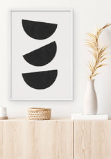 Póster Black Three Moons Geo Art