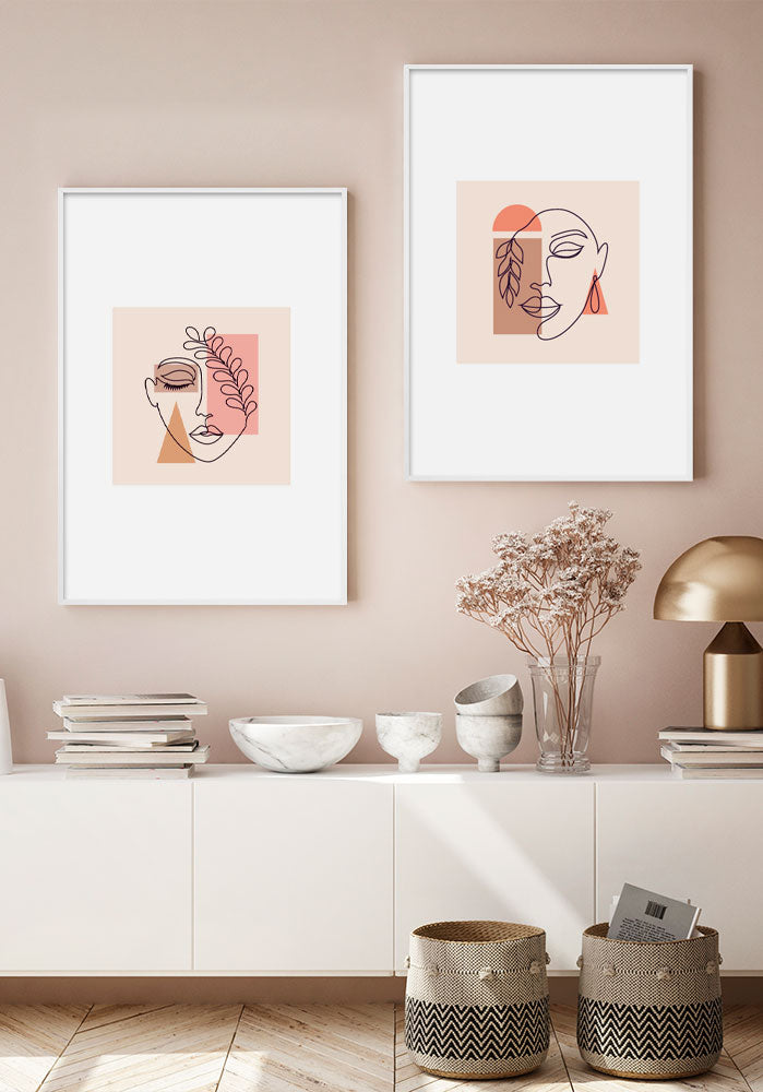 Póster Paula Coloured Abstract Face Art