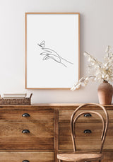 Schmetterling Abstrakt Line Art Poster