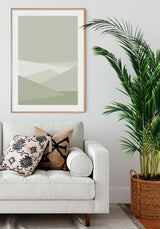Minimal Green Mountains Art
