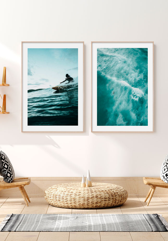 Grünes Meer Paddeln Surfer