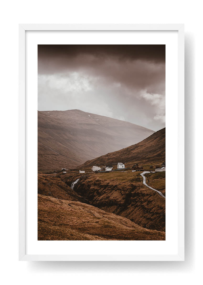 Road Crossing Iceland Mountains