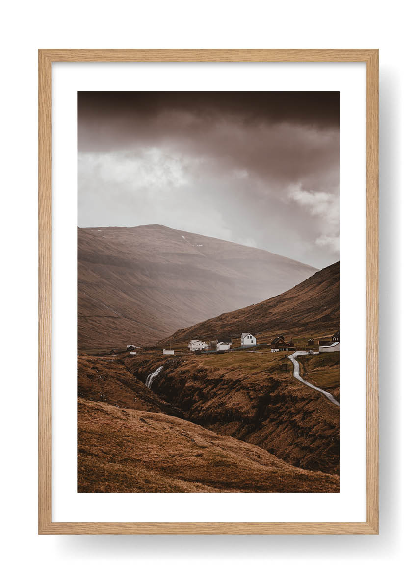 Road Crossing Iceland Mountains
