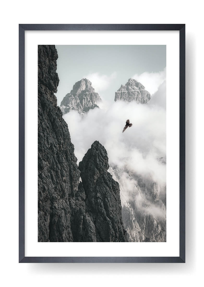 Aquila imperiale in volo sulle montagne