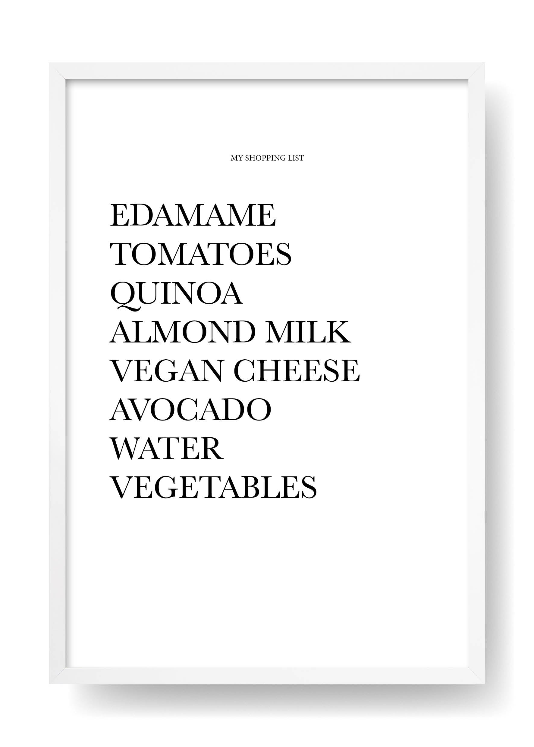 Veggie Shopping List