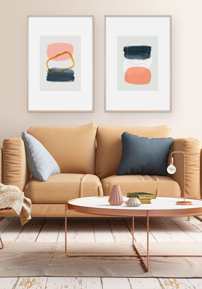 Póster Rose Abstract Paint Art