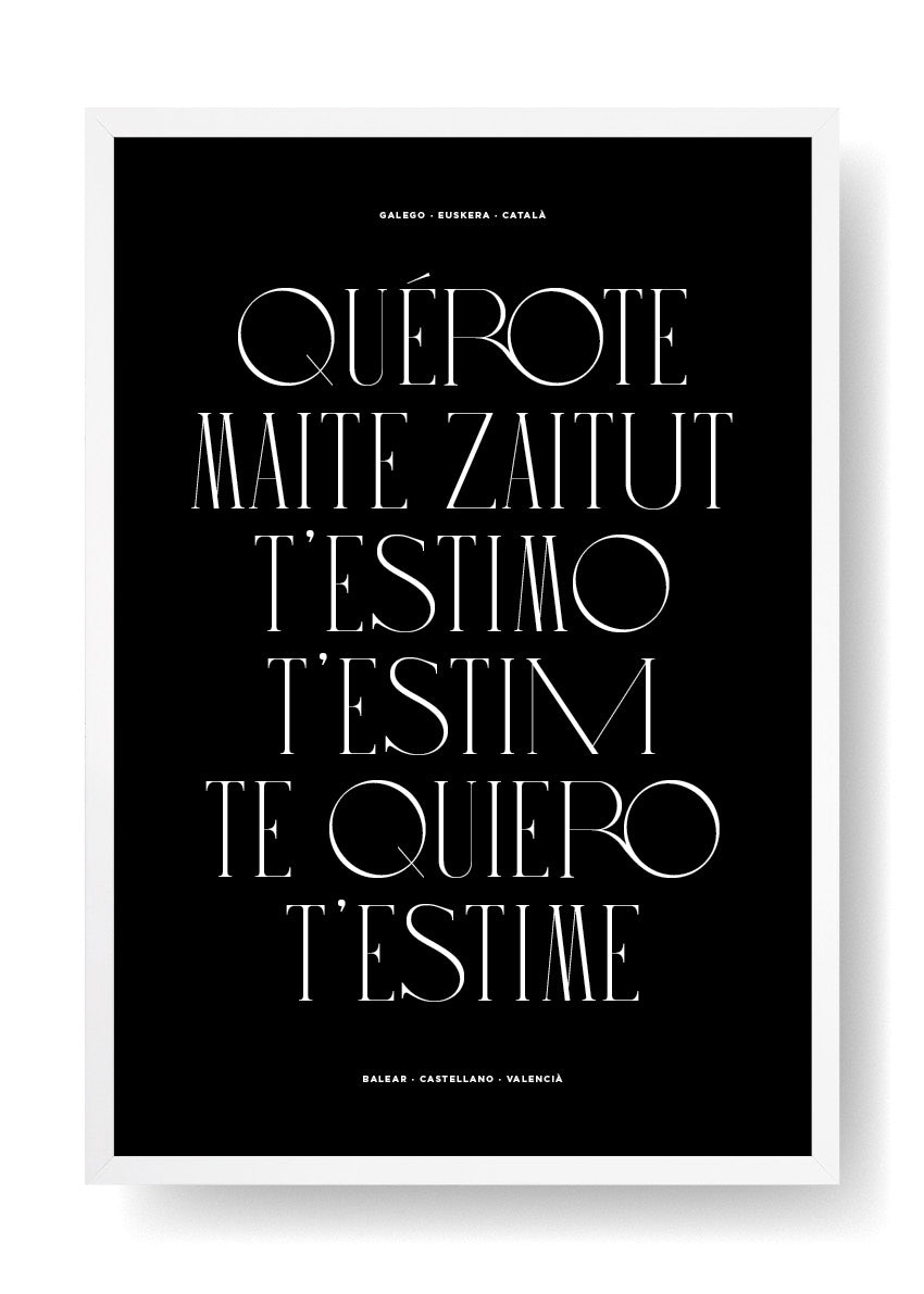 Póster Te Quiero (Black)