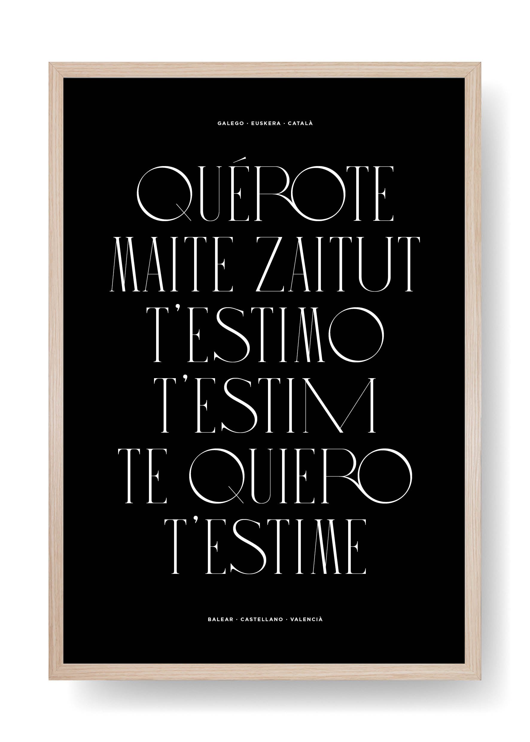 Póster Te Quiero (Black)