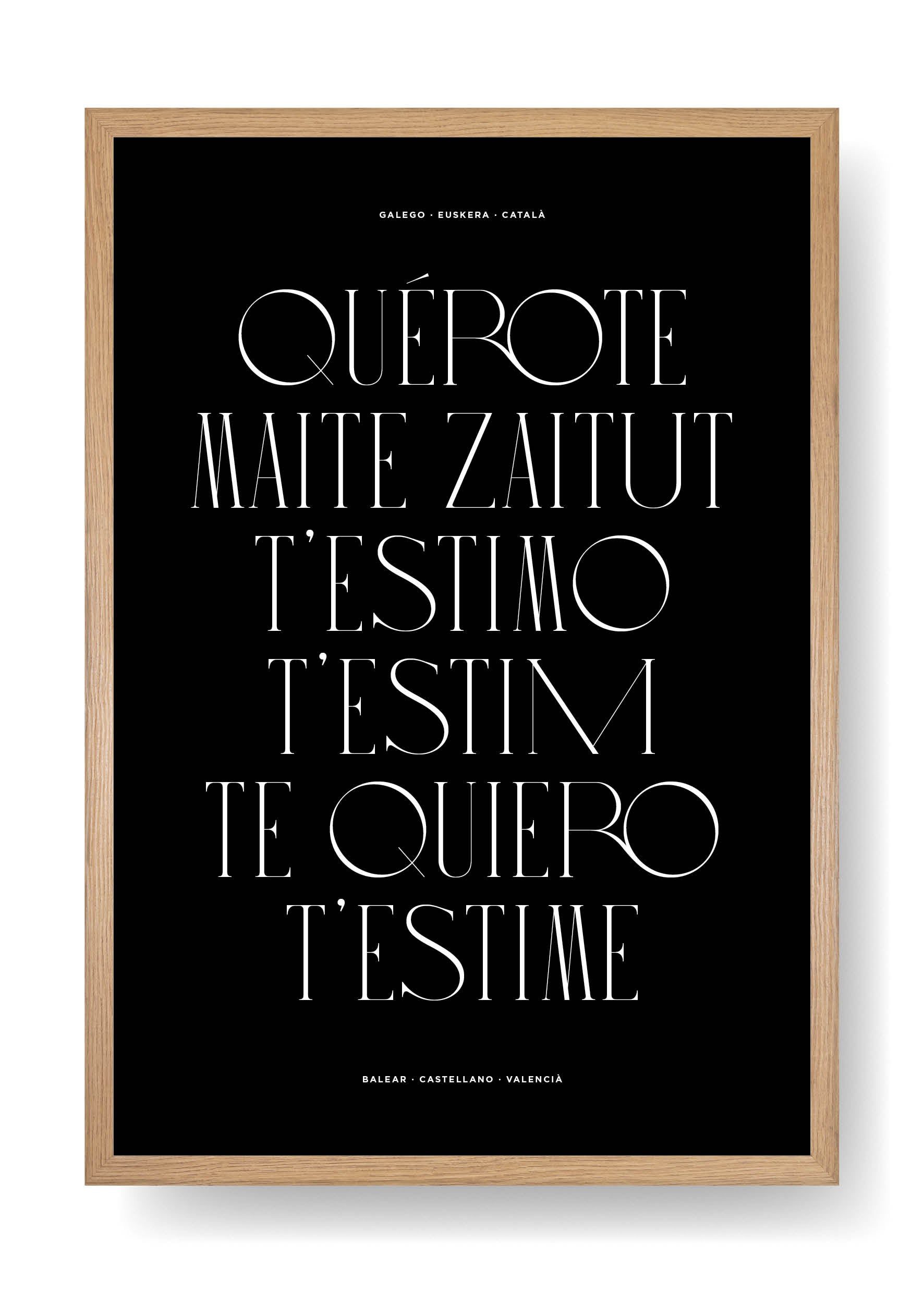 Póster Te Quiero (Black)