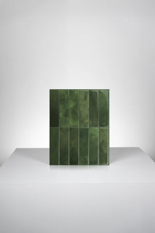 Vertical Tiles (Verde Oscuro) - 10 Baldosas Adhesivas 3D