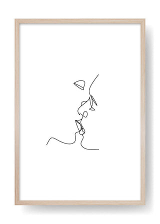 Bacio linea astratta arte