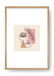 Paula Coloured Abstract Face Art Poster