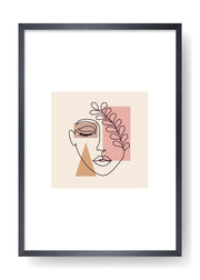 Paula Coloured Abstract Face Art Poster