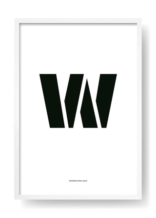 W. Lettera di design nera