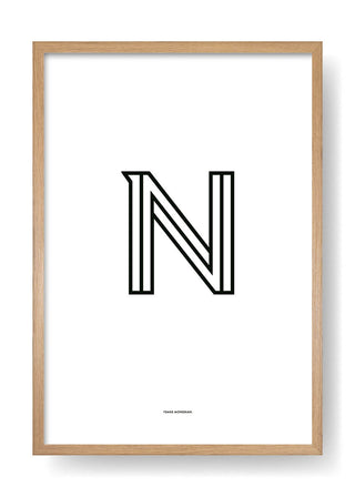 N. Lettera di design nero