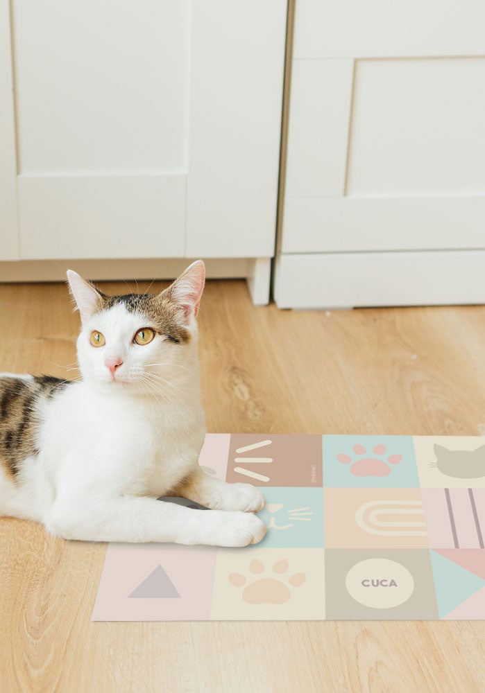 Meow Peach - Tapis de chat personnalisé