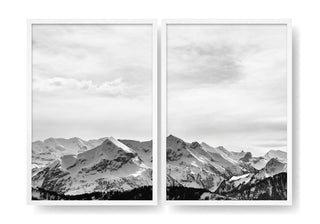 Montagnes alpines enneigées (2 pièces)
