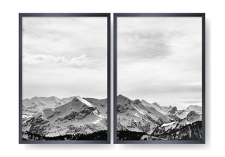 Montagnes alpines enneigées (2 pièces)