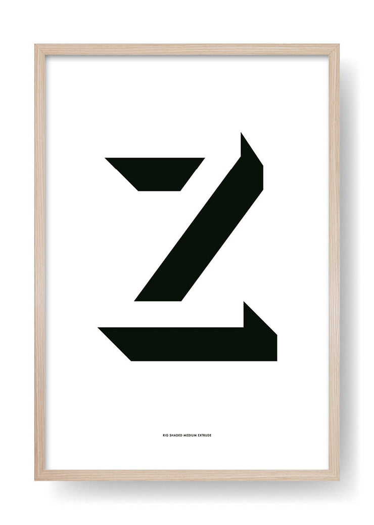 Z. Lettre noire design