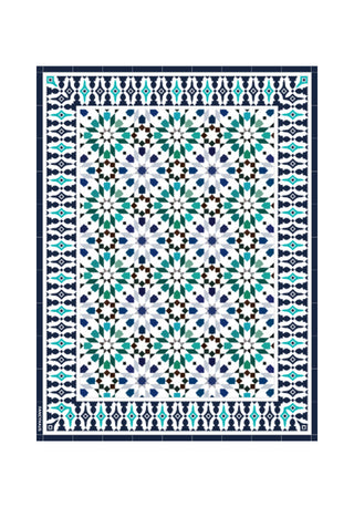 Bleu Marrakech (2 pièces)