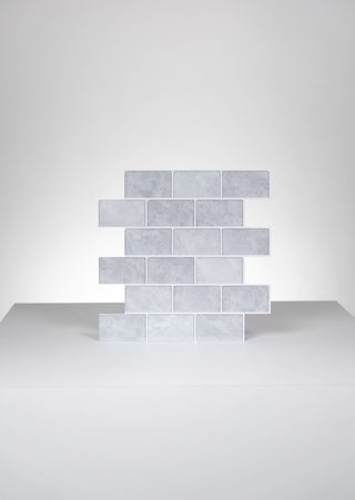 Piastrelle per metropolitane (marmo grigio) - 10 piastrelle adesive 3D