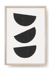 Poster artistico nero con tre lune