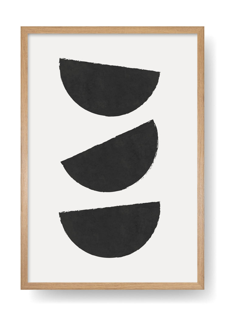 Poster artistico nero con tre lune