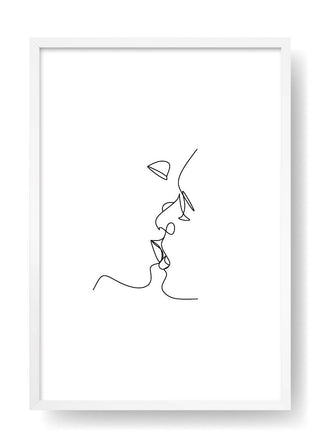 Arte lineare astratta del bacio
