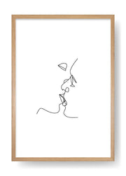 Arte lineare astratta del bacio