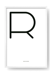R. Lettera di design nera