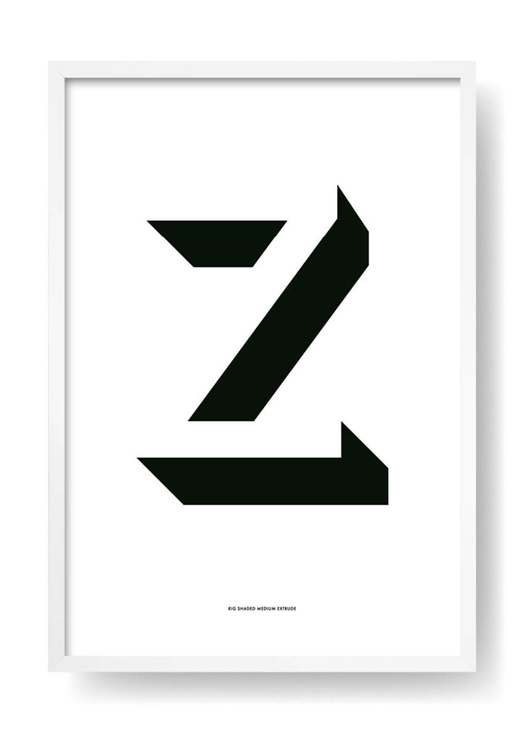 Z. Lettera nera di design