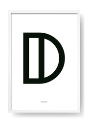D. Lettera di design nera