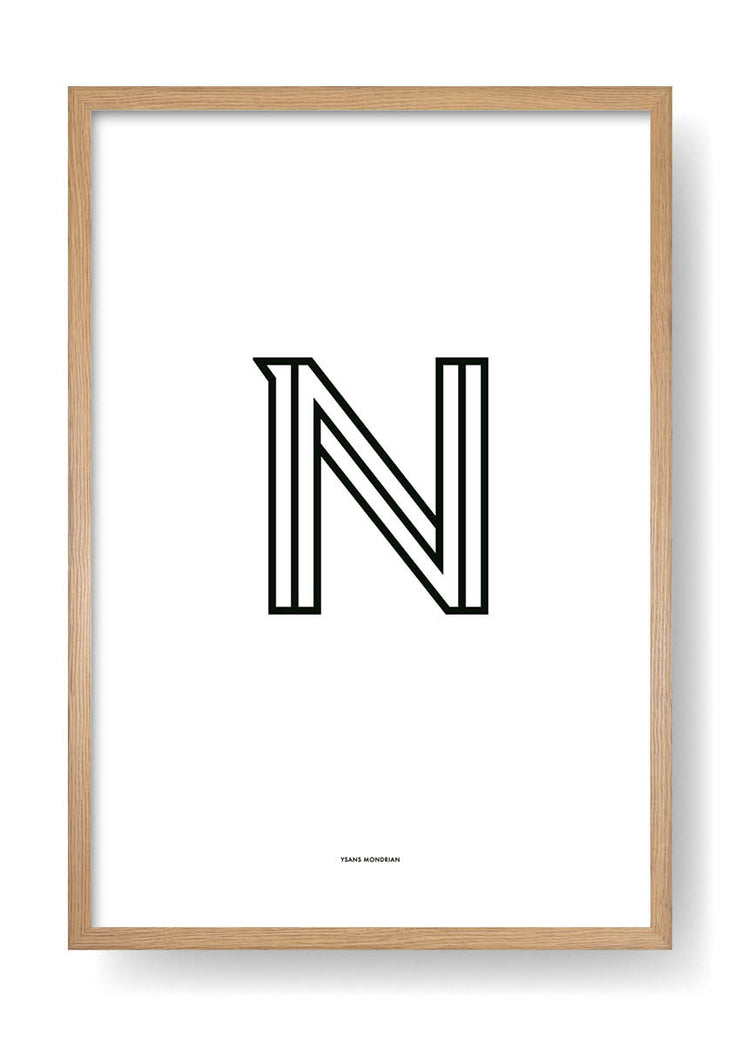N. Lettera di design nera