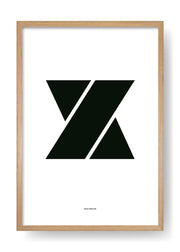 X. Lettera nera di design