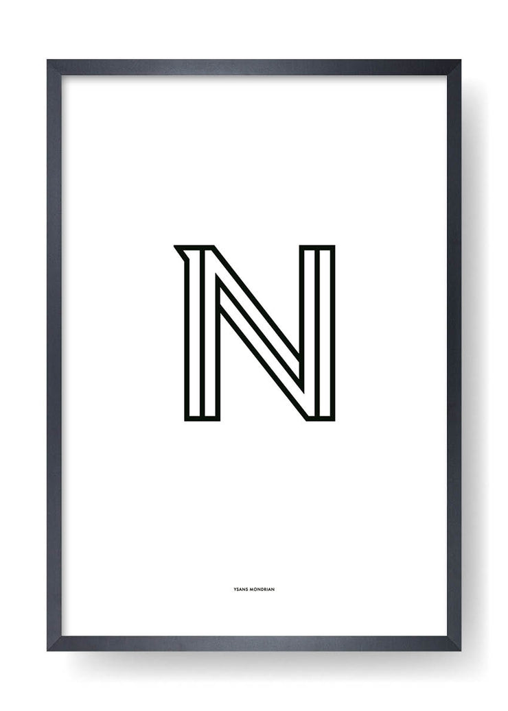 N. Lettera di design nera