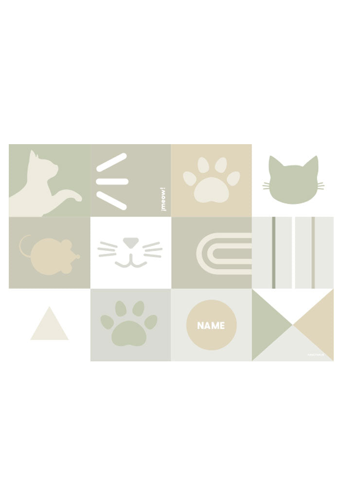 Meow Green - Tappetino personalizzato per gatti